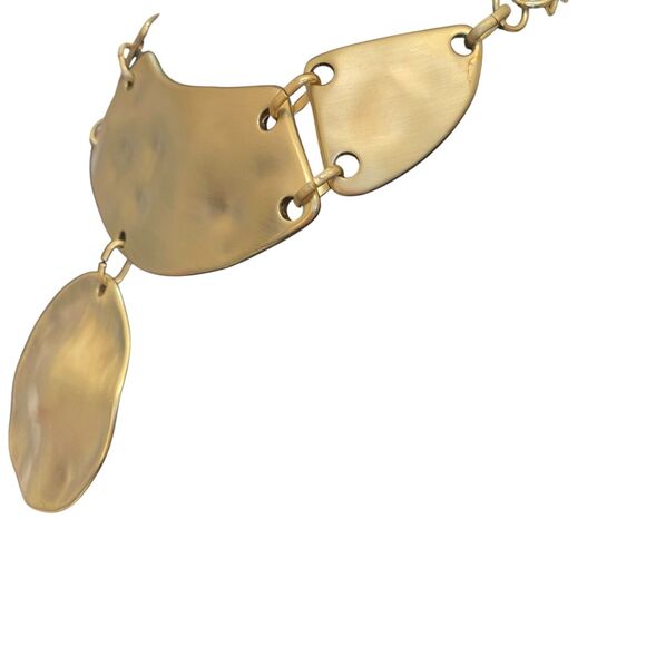 CHICO'S STUNNING HAMMERED GOLD NECKLACE NWTS - Picture 11 of 15